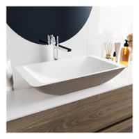Waskom Mondiaz Topi | 60x10x35 cm | Solid Surface | Vrijstaand | Rechthoekig | Smoke
