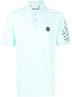 Philipp Plein polo Skull and Bones en coton - Bleu