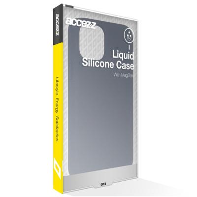 AccezzLiquid Silicone Backcover met MagSafe iPhone 16 Telefoonhoesje Blauw