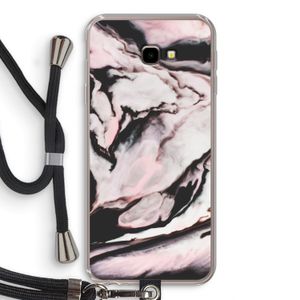 Roze stroom: Samsung Galaxy J4 Plus Transparant Hoesje met koord