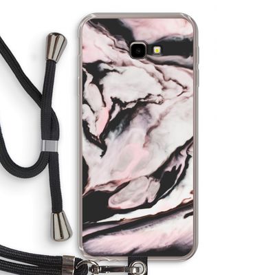 Roze stroom: Samsung Galaxy J4 Plus Transparant Hoesje met koord