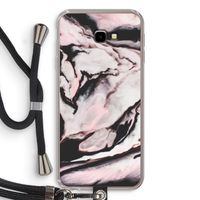 Roze stroom: Samsung Galaxy J4 Plus Transparant Hoesje met koord