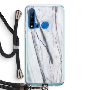 Gestreepte marmer: Huawei P20 Lite (2019) Transparant Hoesje met koord