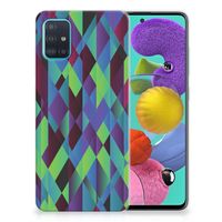 Samsung Galaxy A51 TPU Hoesje Abstract Green Blue