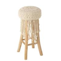 J-Line stoel Fringes Macrame - hout - wit