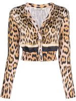 Roberto Cavalli cardigan court à motif léopard - Tons neutres