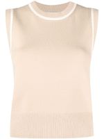 Claudie Pierlot contrasting-border knitted wool top - Tons neutres - thumbnail