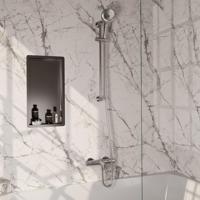 BRAUER Stripe Baddouche Thermostaatkraan - SET 02 - opbouw - glijstang - 3-standen handdouche - doucheslang - RVS-kleurig geborsteld PVD 5-NG-341