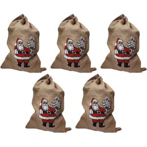 5x Kerst kado zakken 85x55 cm   -