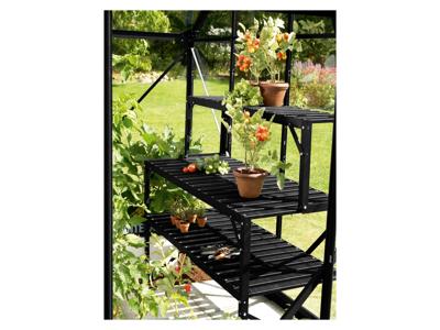 Vitavia Aluminium tafelblad, 121 x 28 x 39 cm, zwart