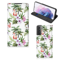 Samsung Galaxy S21 Plus Hoesje maken Flamingo Palms