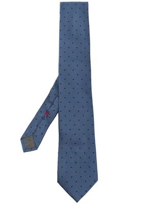 Brunello Cucinelli cravate à motif de pois - Bleu