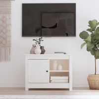 Tv-meubel 70x36,5x52 cm massief grenenhout wit - thumbnail