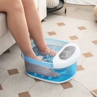 Voetbad Elektrisch Massageapparaat met Watermassage Voetmassageapparaat Voetbad met Pedicure Puimsteen en Rollen en Massageknopen Blauw - thumbnail