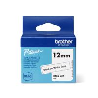 Labeltape brother ptouch btag231 12mm wit | 6 stuks