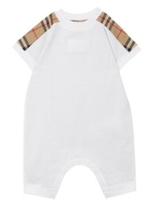 Burberry Kids combishort à carreaux vintage - Blanc