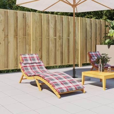 VidaXL Ligbedkussen 186x58x4 cm oxford stof ruitpatroon rood