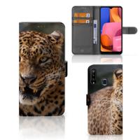 Samsung Galaxy A20s | Telefoonhoesje | Met pasjeshouder | Luipaard