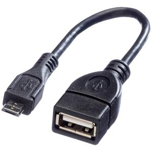 VALUE USB 2.0 Kabel, USB A Female - Micro USB B Male, OTG, 0,15 m