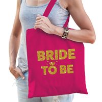 1x Bride Squad vrijgezellenfeest tasje roze goud/ goodiebag dames - thumbnail