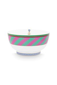 Pip Studio Pip Chique Stripes Kom Roze/Groen 18cm