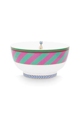 Pip Studio Pip Chique Stripes Kom Roze/Groen 18cm