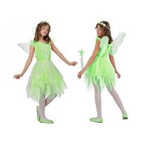 Groen toverfee/elf kostuum met vleugels voor meisjes 128 (7-9 jaar)  -