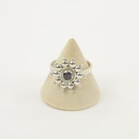 Zilveren Ring met Amethist Donker Maat 17,5 (Sterling Zilver 925)