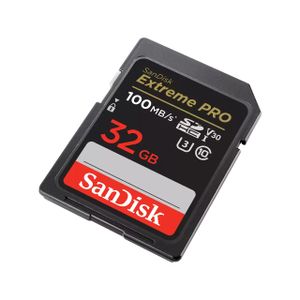 SanDisk SDHC Extreme Pro 32GB 100/90 mb/s - V30 - Rescue Pro DL 2Y Micro SD-kaart Zwart