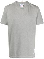 Thom Browne t-shirt à bande tricolore - Gris