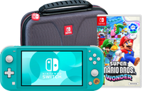 Nintendo Switch Lite Turquoise + Super Mario Bros. Wonder + Beschermhoes - thumbnail