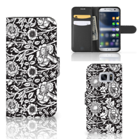 Samsung Galaxy S7 Hoesje Black Flowers