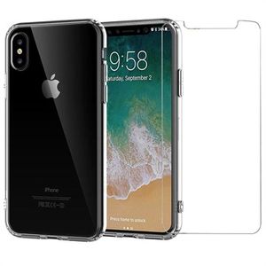 Saii 2-in-1 iPhone X/XS TPU-hoesje en schermbeschermer van gehard glas