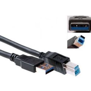 ACT SB0003 USB-kabel 3 m USB 3.2 Gen 1 (3.1 Gen 1) USB A USB B Zwart