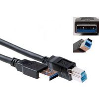 ACT SB0003 USB-kabel 3 m USB 3.2 Gen 1 (3.1 Gen 1) USB A USB B Zwart - thumbnail