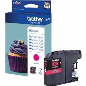 Brother LC-123M inktcartridge 1 stuk(s) Origineel Hoog (XL) rendement Magenta