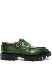 Santoni mocassins en cuir à boucles - Vert