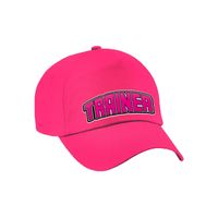 Cadeau pet/cap voor volwassenen - trainer - roze - geweldige coach - sport - thumbnail