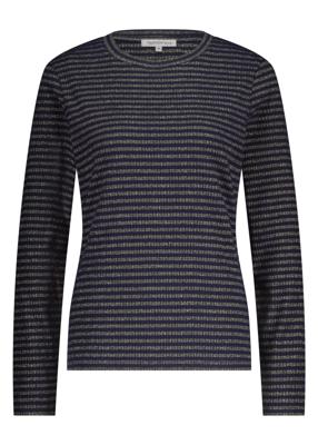 Tramontana Striped Lurex Top K02-18-401 T-shirt Lange Mouw 005032-midnight