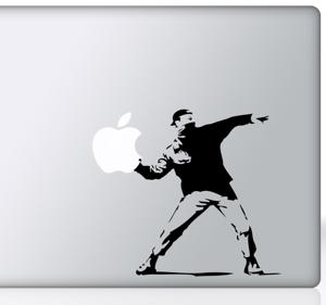 Laptop sticker Apple Banksy Revolutie