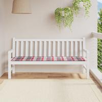 VidaXL Tuinbankkussen 180x50x3 cm oxford stof ruitpatroon rood - thumbnail