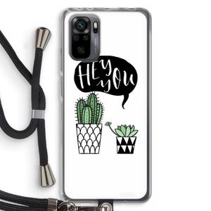 Hey you cactus: Xiaomi Redmi Note 10 Pro Transparant Hoesje met koord
