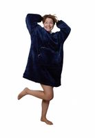 Plaid met mouwen - blauw - Badrock