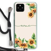 Zonnebloemen: Pixel 5a 5G Transparant Hoesje met koord