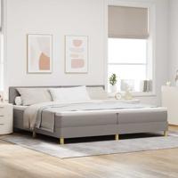 Boxspring bed met matras met hoofdeinde Taupe 200 x 200 cm Stof Boxspring bed met matras met hoofdeinde Taupe 200 x 200 cm Stof