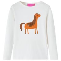 Kindershirt met lange mouwen dierenprint 92 ecru