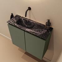 Toiletmeubel Mondiaz Ture Dlux | 60 cm | Meubelkleur Army | Eden wastafel Lava Links | Zonder kraangat