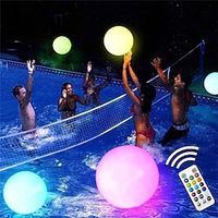 Led zwembad drijvende licht 40 cm gloeiende bal opblaasbare lichtgevende bal led bal decoratieve strandbal voor buitenzwembad zwembad sportuitrusting Lightinthebox - thumbnail