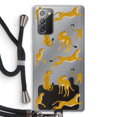 Luipaard: Samsung Galaxy Note 20 / Note 20 5G Transparant Hoesje met koord