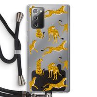 Luipaard: Samsung Galaxy Note 20 / Note 20 5G Transparant Hoesje met koord